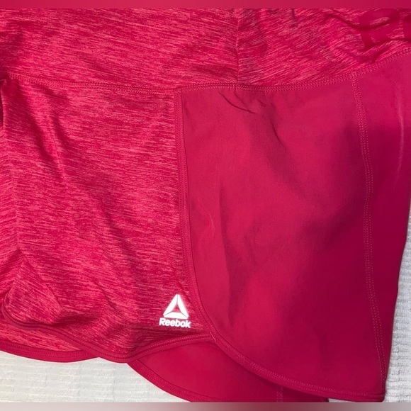Women’s Reebok heathered pink stretchy‎ lined workout shorts Sz medium - Picture 3 of 15